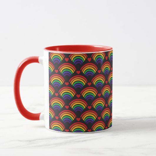 Mug Motif Hearts & Rainbows (Gauche)