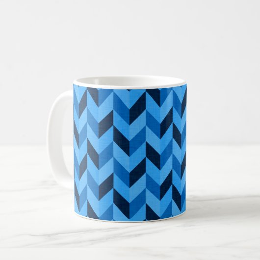 Mug Motif Herringbone en bleu (Devant gauche)