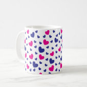Mug Motif Heureuse Sainte-Valentin Blue Pink Hearts (Devant gauche)