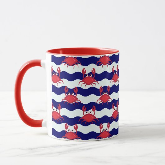 Mug Motif heureux de crabes (Gauche)