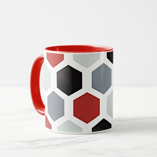 Mug Motif hexagonal d'art moderne (Devant gauche)