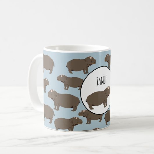 Mug Motif Hippopotame personnalisé (Devant gauche)