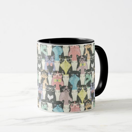 Mug Motif Hipster Cute Cats (Devant droit)