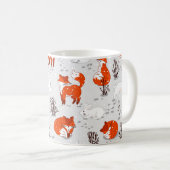 Mug Motif hivernal sans soudure avec de mignons renard (Devant droit)