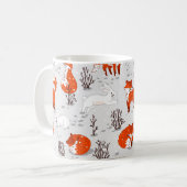Mug Motif hivernal sans soudure avec de mignons renard (Devant gauche)