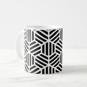 Mug Motif Honeycomb Hexagon noir blanc (Devant gauche)