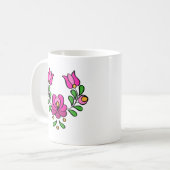 Mug Motif hongrois de broderie, "Matyó" - rose (Devant gauche)