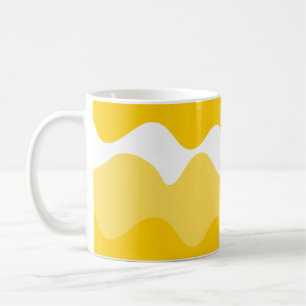 Mug Motif horizontal jaune et blanc ondulé