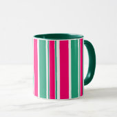 Mug Motif horizontal rayé rouge et vert (Devant droit)