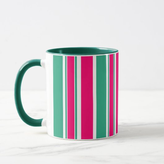 Mug Motif horizontal rayé rouge-vert (Gauche)