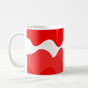 Mug Motif horizontal rouge et blanc ondulé