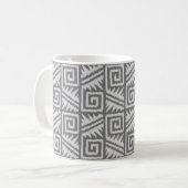 Mug Motif Ikat Aztec - Nuances de gris / gris (Devant gauche)
