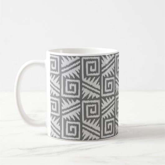 Mug Motif Ikat Aztec - Nuances de gris / gris (Gauche)
