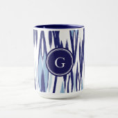Mug Motif ikat bleu et blanc chic (Centre)