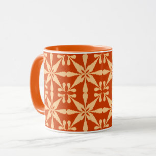 Mug Motif Ikat Star - Mandarin Orange