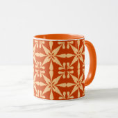 Mug Motif Ikat Star - Mandarin Orange (Devant droit)