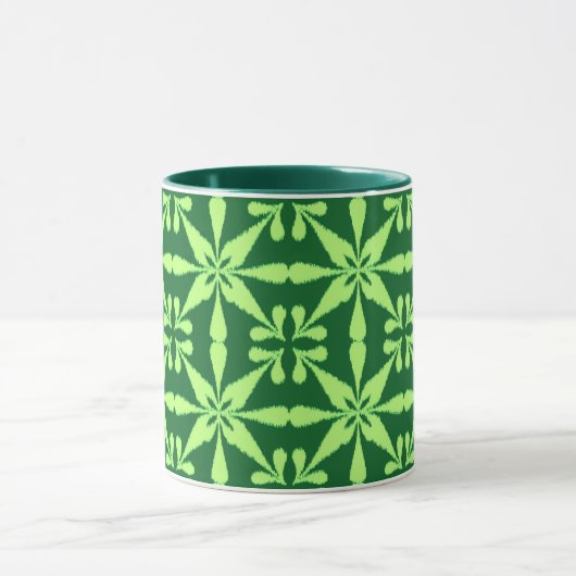Mug Motif Ikat Star - Vert foncé (Centre)
