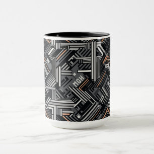 Mug Motif industriel abstrait de monogramme personnali