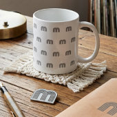 Mug Motif Initial Monogramme Moderne Minimal Noir