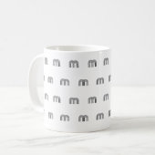 Mug Motif Initial Monogramme Moderne Minimal Noir (Devant gauche)