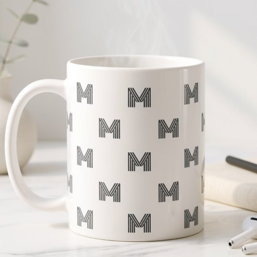 Mug Motif Initial Monogramme Moderne Minimaliste