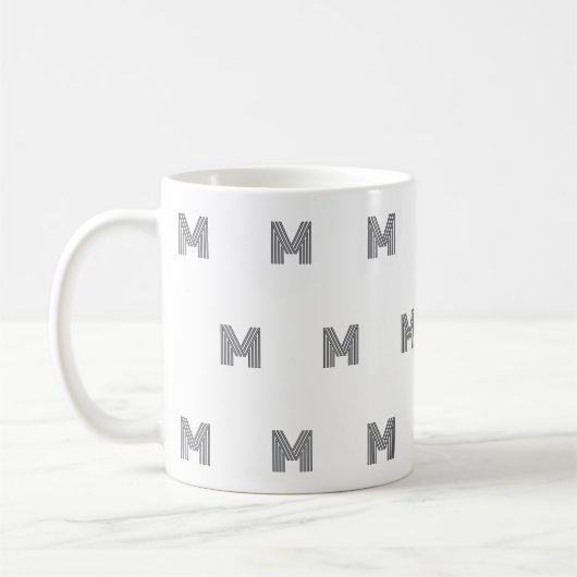 Mug Motif Initial Monogramme Moderne Minimaliste (Gauche)