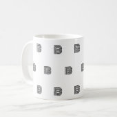 Mug Motif Initial Monogramme Moderne Minimaliste (Devant gauche)