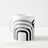 Mug Motif initial noir blanc monoton moderne (Devant gauche)