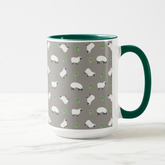 Mug Motif irlandais de shamrock et de moutons (Droite)