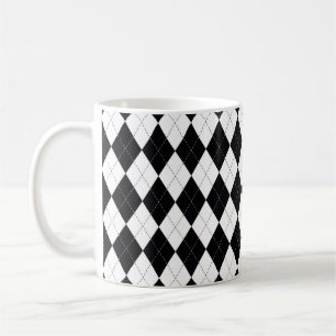 Mug Motif Jacquard sans couture en noir et blanc. Géom