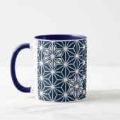 Mug Motif japonais Asanoha - indigo bleu & blanc (Gauche)