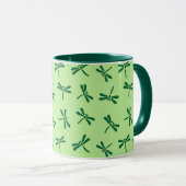 Mug Motif japonais de libellules, Jade vert clair (Devant droit)