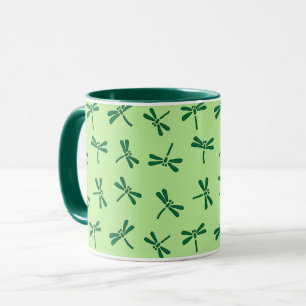 Mug Motif japonais de libellules, Jade vert clair