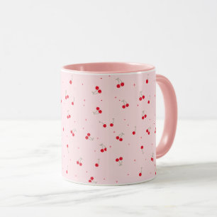 Mug Motif joli de cerise   Rose esthétique Seamless 