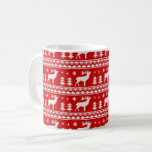 Mug Motif juste blanc rouge de chandail de Noël d'île (Devant gauche)