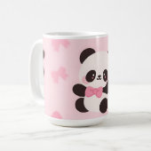 Mug Motif Kawaii Panda Arc Rose (Devant gauche)
