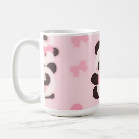 Mug Motif Kawaii Panda Arc Rose (Gauche)