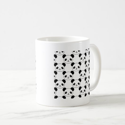 Mug Motif Kawaii Panda En Noir Et Blanc (Devant droit)