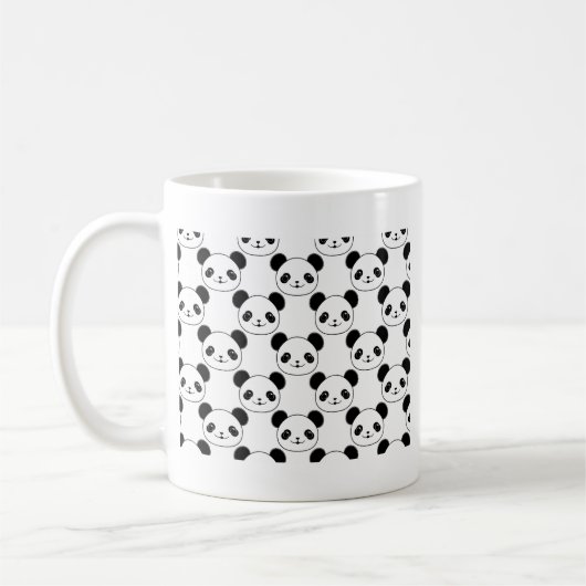 Mug Motif Kawaii Panda En Noir Et Blanc (Gauche)
