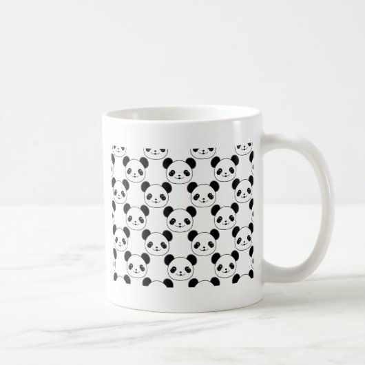 Mug Motif Kawaii Panda En Noir Et Blanc (Droite)