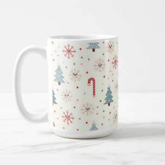 Mug Motif Kawaii Snowflakes (Gauche)