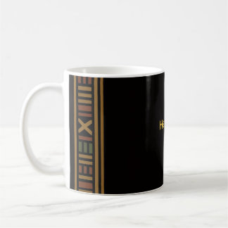 Mug Motif Kente en or africain