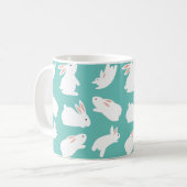 Mug Motif lapin mignon sur Turquoise (Devant gauche)