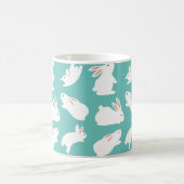 Mug Motif lapin mignon sur Turquoise (Centre)