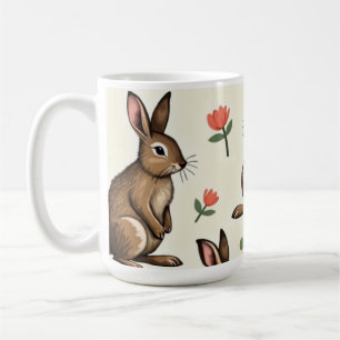 Mug motif lapin vintage
