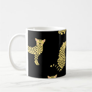 Mug Motif léopard : Arrière - plan noir Cheetah