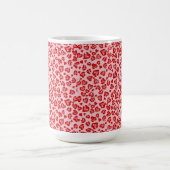 Mug Motif Léopard de Cœurs en Rouge sur Fond Rose (Centre)