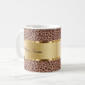 Mug Motif Leopard de la moisissure de café Monogramme (Devant gauche)