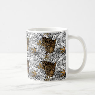 Mug Motif Leopard & Peonies