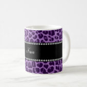 Mug motif léopard pourpre de nom personnalisé (Devant droit)